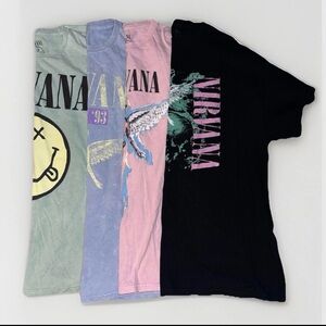 Nirvana Women’s Bundle T-shirts 3 1X, 1 XL. All Fit The Same, Total Of 4 Shirts.